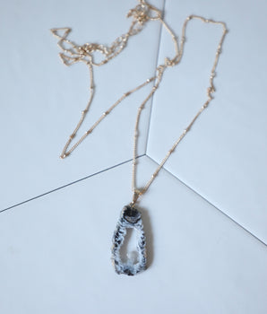 Geode Slice Necklace - Marble