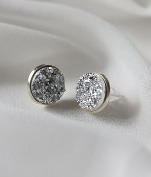 Druzy Earrings - Silver Silver