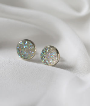 Pendientes Druzy - Plata Aurora