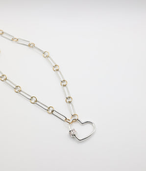 Paperclip Silver Heart Necklace