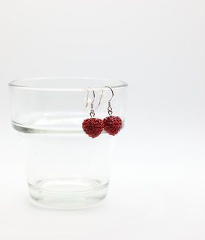 Red Heart Drop Earrings