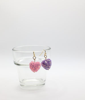 Mismatched Heart Drop Earrings